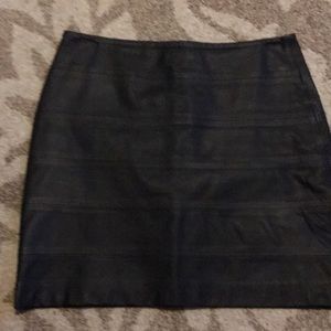 Golde Leather Mini Skirt with Soft Tafeta Lining